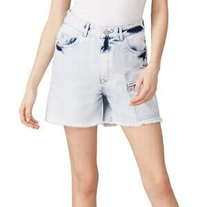 DL1961 Hepburn High Rise Wide Leg Jean Short Women’s 27 Blue Acid Wash
